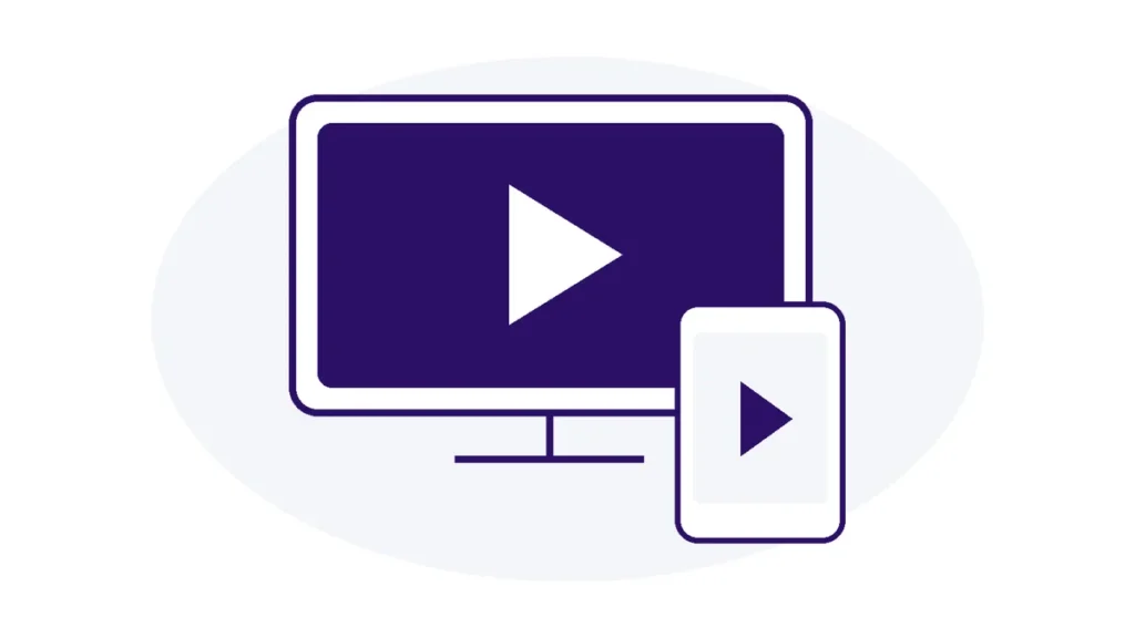 Ilustração de TV e streaming no Brasil com telas e botão de reprodução, sem cenas ou marcas de terceiros.